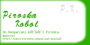 piroska kobol business card